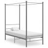 Canopy Bed Frame Grey Metal 100x200 cm Colour grey Size 100 x 200 cm 