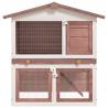 Outdoor Rabbit Hutch 3 Doors - Cozy & Safe Wooden Enclosure