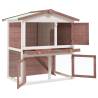 Outdoor Rabbit Hutch 3 Doors - Cozy & Safe Wooden Enclosure