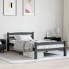 Bed Frame Dark Grey Solid Pinewood 100x200 cm Colour dark grey Size 100 x 200 cm 