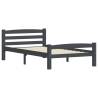 Dark Grey Pinewood Bed Frame 100x200 cm - Stylish & Sturdy