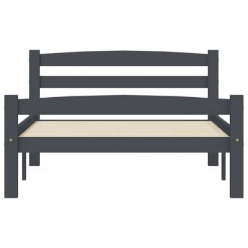 Dark Grey Pinewood Bed Frame 100x200 cm - Stylish & Sturdy