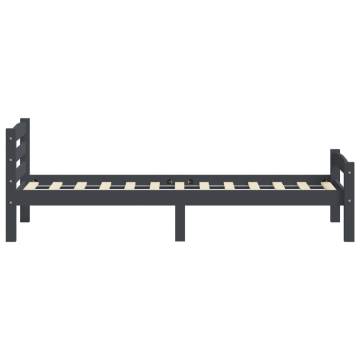 Dark Grey Pinewood Bed Frame 100x200 cm - Stylish & Sturdy