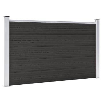 Durable Black WPC Fence Panel 180x105 cm | Privacy & Security