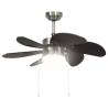 Ceiling Fan with Light - 76 cm Dark Brown | HipoMarket