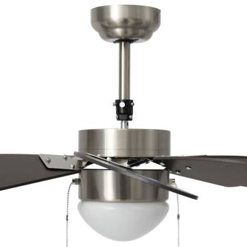 Ceiling Fan with Light - 76 cm Dark Brown | HipoMarket