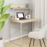 Computer Desk White and Oak 110x60x138 cm Engineered Wood Colour white and oak 