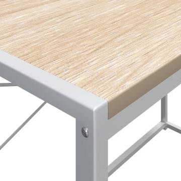 Stylish White and Oak Computer Desk - 110x60 cm | Hipomarket