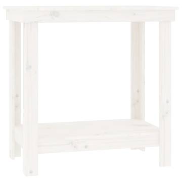 Stylish White Work Bench | Solid Pine, 80x50x80 cm