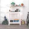 Stylish White Work Bench | Solid Pine, 80x50x80 cm