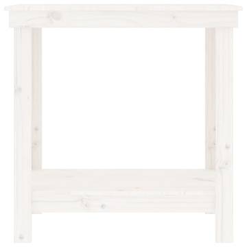 Stylish White Work Bench | Solid Pine, 80x50x80 cm