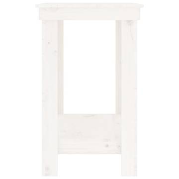 Stylish White Work Bench | Solid Pine, 80x50x80 cm