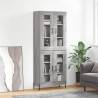 Highboard Grey Sonoma 69.5x34x180 cm Engineered Wood Colour grey sonoma Quantity in Package 1 Model 2 glass doors 