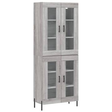 Stylish Highboard in Grey Sonoma | 69.5x34x180 cm