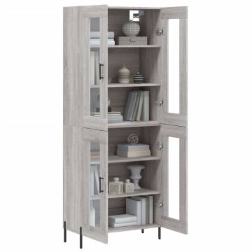 Stylish Highboard in Grey Sonoma | 69.5x34x180 cm