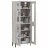 Stylish Highboard in Grey Sonoma | 69.5x34x180 cm