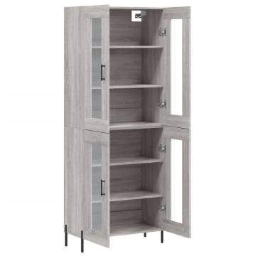 Stylish Highboard in Grey Sonoma | 69.5x34x180 cm