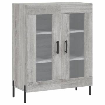 Stylish Highboard in Grey Sonoma | 69.5x34x180 cm