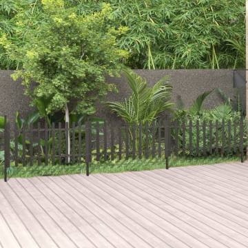 Rustic Picket Fence with Posts - 3 pcs WPC 614x80 cm