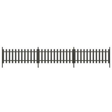 Rustic Picket Fence with Posts - 3 pcs WPC 614x80 cm