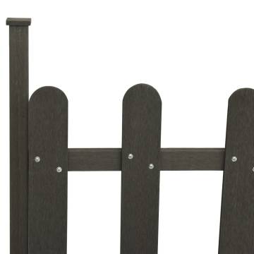 Rustic Picket Fence with Posts - 3 pcs WPC 614x80 cm