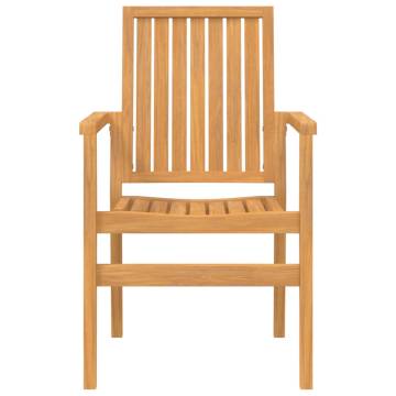 Stackable Garden Chairs - 2 pcs Solid Teak | HipoMarket