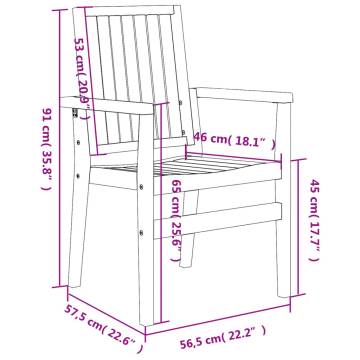 Stackable Garden Chairs - 2 pcs Solid Teak | HipoMarket