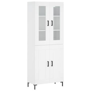 Elegant Highboard White - Engineered Wood, 69.5x34x180 cm