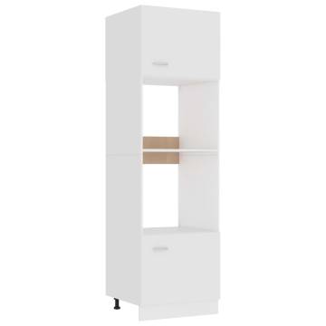 Microwave Cabinet White 60x57x207 cm - Space Saving Storage