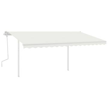 Manual Retractable Awning with LED - Cream 4x3.5m