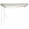 Manual Retractable Awning with LED - Cream 4x3.5m