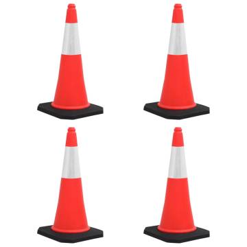 Reflective Traffic Cones with Heavy Bases - 4 pcs 75 cm