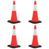 Reflective Traffic Cones with Heavy Bases - 4 pcs 75 cm