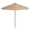 Elegant Outdoor Parasol with Wooden Pole - 300 cm Taupe