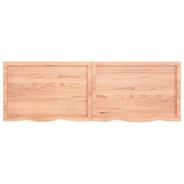 Light Brown Solid Wood Bathroom Countertop - 180x60 cm