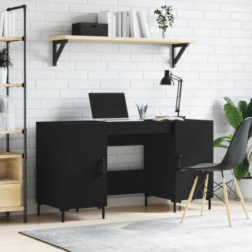 Elegant Black Desk 140x50x75 cm - Engineered Wood | HipoMarket