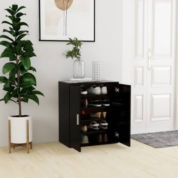 Shoe Cabinet Black 60x35x70 cm | Durable Engineered Wood