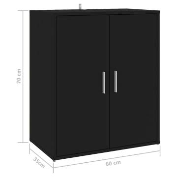 Shoe Cabinet Black 60x35x70 cm | Durable Engineered Wood