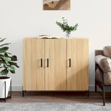 Sonoma Oak Sideboard - Modern Engineered Wood Storage Unit