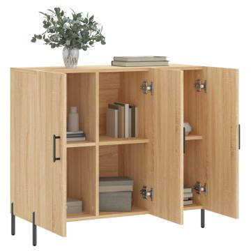 Sonoma Oak Sideboard - Modern Engineered Wood Storage Unit