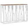 Stylish Silver Console Table - Solid Reclaimed Wood & Steel