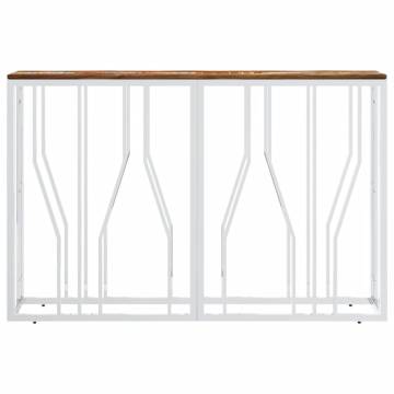 Stylish Silver Console Table - Solid Reclaimed Wood & Steel