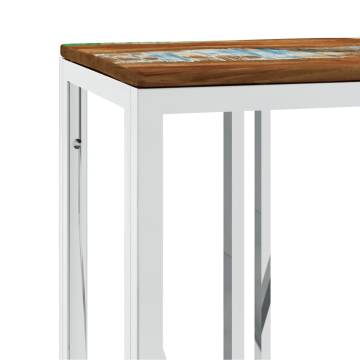 Stylish Silver Console Table - Solid Reclaimed Wood & Steel