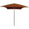 Outdoor Parasol with Wooden Pole Terracotta 200x300 cm Colour terracotta Quantity in Package 1 