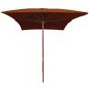 Outdoor Parasol with Wooden Pole - Terracotta 200x300 cm