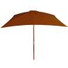 Outdoor Parasol with Wooden Pole - Terracotta 200x300 cm