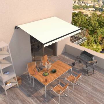 Manual Retractable Awning 350x250 cm - Cream