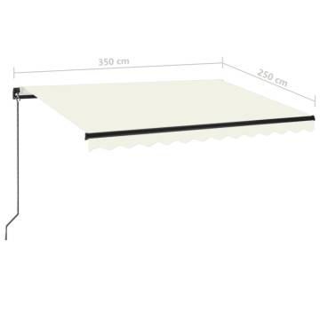 Manual Retractable Awning 350x250 cm - Cream