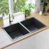 Handmade Kitchen Sink Black Stainless Steel Colour black Size 76 x 44 x 20 cm (two sinks) 