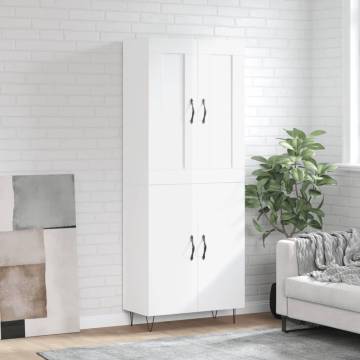 Highboard High Gloss White | Stylish Engineered Wood Storage